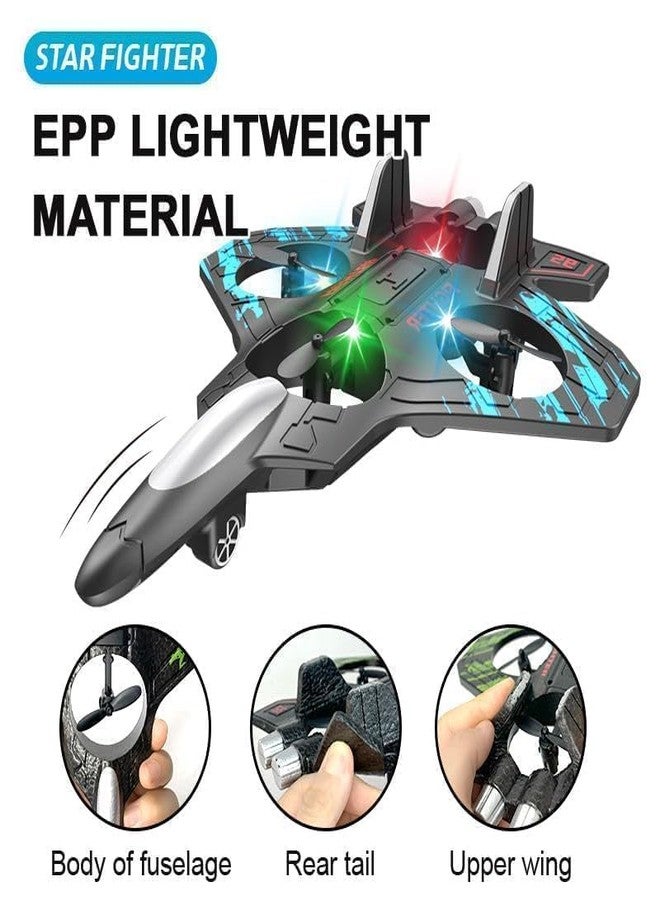 RABJET Star Fighter RC Plane, 2.4G Remote Control Airplane with LED Lights, 360° Tumbling, EPP Lightweight Material, Gliding Hovering Functions for Kids, Multicolor - Image 4
